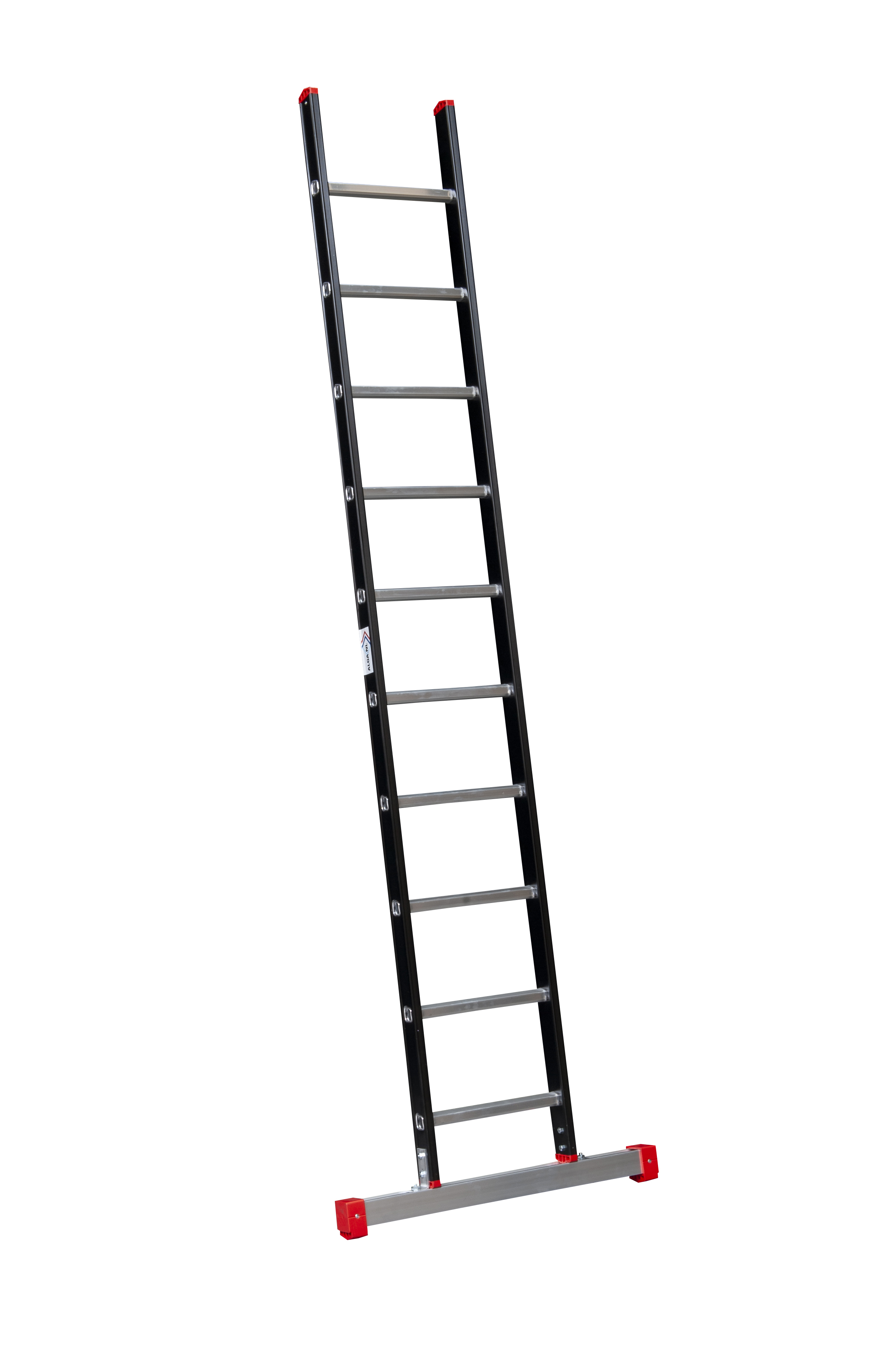 teller Inspectie kubus Enkele ladder 1x10 | aluminium ladder met stabilitietsbalk